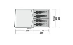 Easy Camp Galaxy 400 Rustic Green Tunneltent - 4 Personen -Outdoor Camping Winkel 120391 galaxy 400 rustic green drawing floorplan3