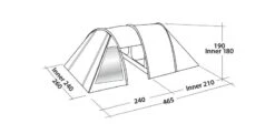Easy Camp Galaxy 400 Rustic Green Tunneltent - 4 Personen -Outdoor Camping Winkel 120391 galaxy 400 rustic green drawing perspective2