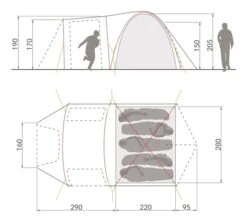Vaude Campo Casa XT Koepeltent - 3/4 Persoons 8 Vaude Campo Casa XT Koepeltent - 3/4 Persoons -Outdoor Camping Winkel 14229 g