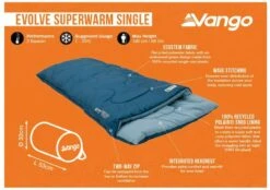 Vango Evolve Superwarm Slaapzak - Blauw -Outdoor Camping Winkel 1900 1783 evolve superwarm single 1