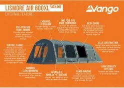 Vango Lismore Air 600XL Opblaasbare Tunneltent - 5 Persoons - Groen -Outdoor Camping Winkel 1900 1783 lismore air 600xl package 3