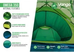 Vango Omega 350 Tunneltent - 3 Persoons - Groen -Outdoor Camping Winkel 1900 1783 omega 350 6