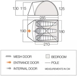 Vango Tay 300 Koepeltent - 3 Persoons - Groen -Outdoor Camping Winkel 1900 1783 tay 300 2