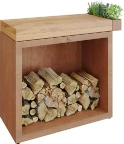 OFYR Butcher Block Storage 90 Corten - Teak Wood