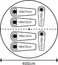 Bo-Camp Urban Outdoor Streeterville Bell Tent - 6 Persoons -Outdoor Camping Winkel 900 825 4472500 08