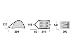 Husky Bizam Koepeltent - 2+ Persoons -Outdoor Camping Winkel bizam afmetingen