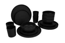 Bo-Camp Patom Melamine Serviesset - 16-delig - Zwart